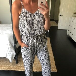 Leaf print jumpsuit